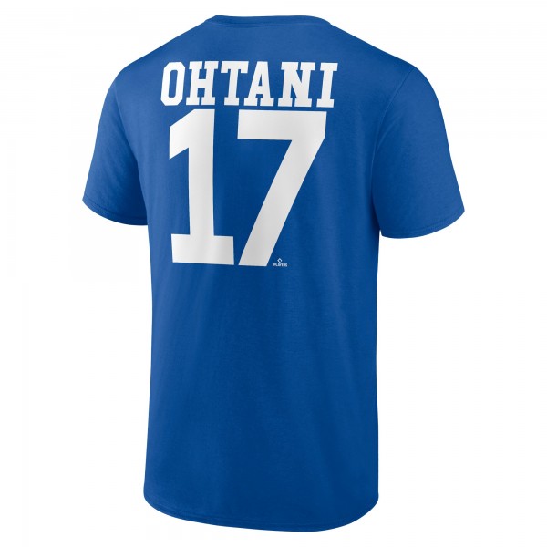 Los Angeles Dodgers Shohei Ohtani Royal Player Name & Number T-Shirt