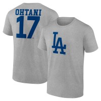 Los Angeles Dodgers Shohei Ohtani Heather Gray Player Name & Number T-Shirt
