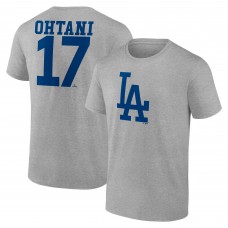 Los Angeles Dodgers Shohei Ohtani Heather Gray Player Name & Number T-Shirt