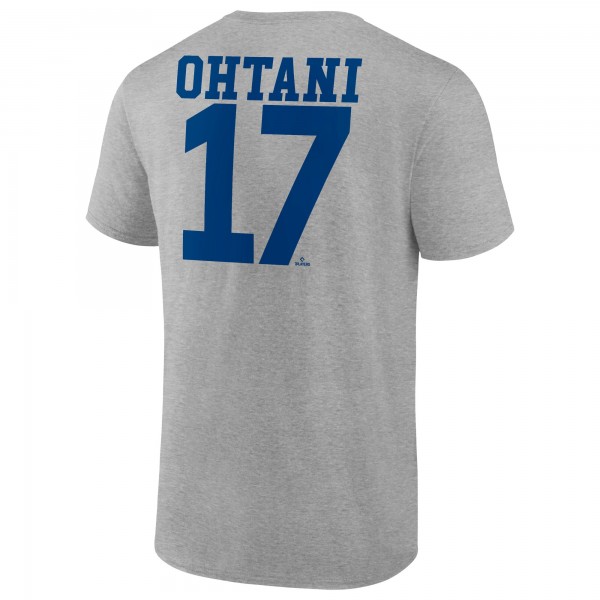 Los Angeles Dodgers Shohei Ohtani Heather Gray Player Name & Number T-Shirt
