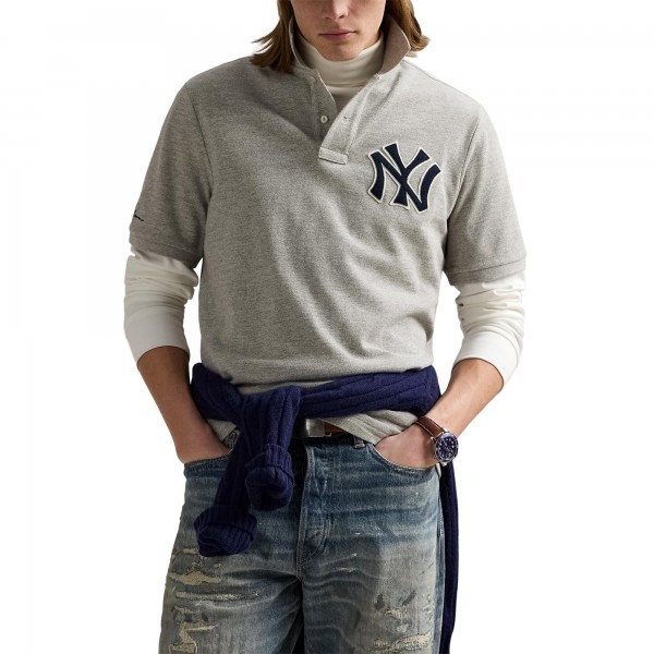 Polo Ralph Lauren Heather Gray Yankees Polo Shirt