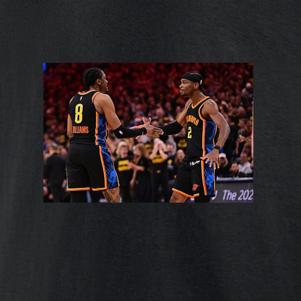 Футболка Oklahoma City Thunder Jalen Williams & Shai Gilgeous-Alexander Black Game Frames