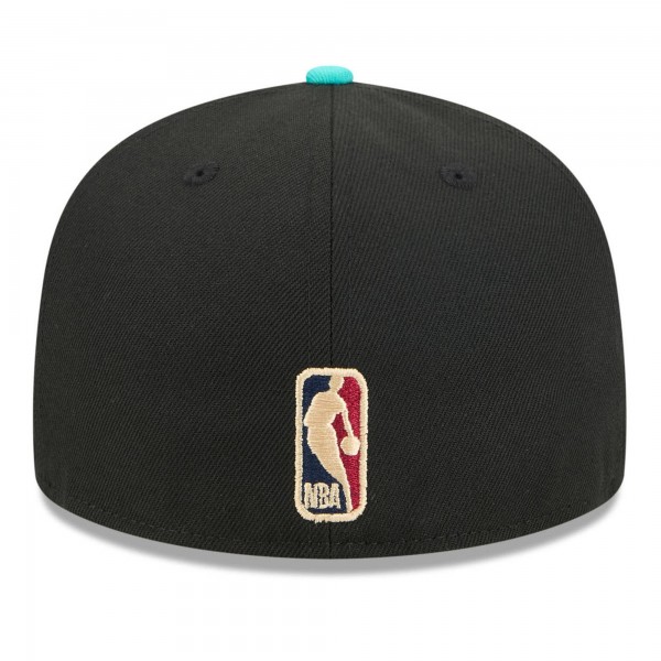 Бейсболка Memphis Grizzlies New Era Black/Turquoise 2025/26 Classic Edition Jersey Hook 59FIFTY