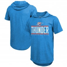 Футболка Oklahoma City Thunder Majestic Threads Blue Tri-Blend Hoodie
