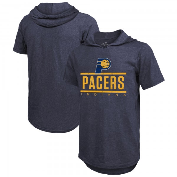 Indiana Pacers Majestic Threads Navy Tri-Blend Hoodie T-Shirt