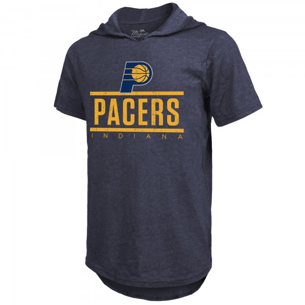 Indiana Pacers Majestic Threads Navy Tri-Blend Hoodie T-Shirt