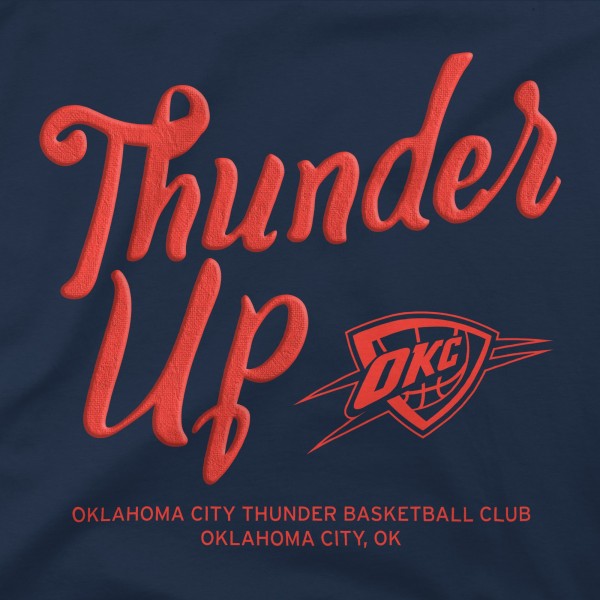 Футболка Unisex Oklahoma City Thunder Stadium Essentials Navy Thunder Up Urban