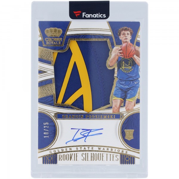 Brandin Podziemski Golden State Warriors Autographed 2023-24 Panini Crown Royale Logo Relic #108 #18/25 Rookie Card