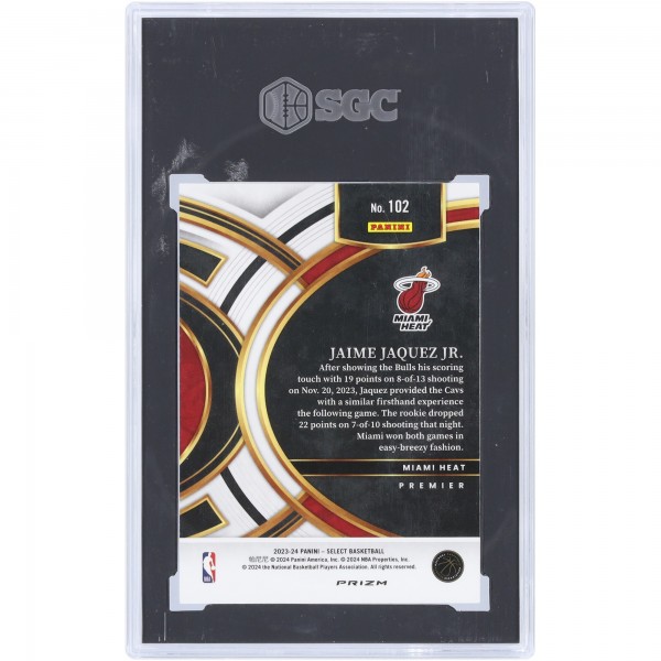 Jaime Jaquez Jr. Miami Heat 2023-24 Panini Select Tiger Stripe Case Hit #102 SGC Authenticated 10 Rookie Card