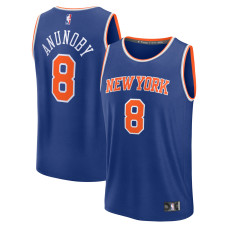Подростковая New York Knicks OG Anunoby Fanatics Blue Fast Break Replica Jersey - Icon Edition