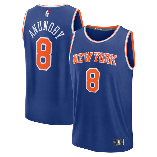 Подростковая New York Knicks OG Anunoby Fanatics Blue Fast Break Replica Jersey - Icon Edition