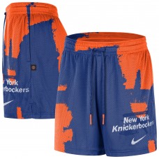 New York Knicks Nike Blue/Orange Courtside Club Dri-FIT Practice Shorts