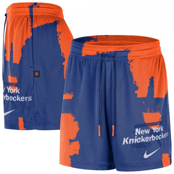 New York Knicks Nike Blue/Orange Courtside Club Dri-FIT Practice Shorts