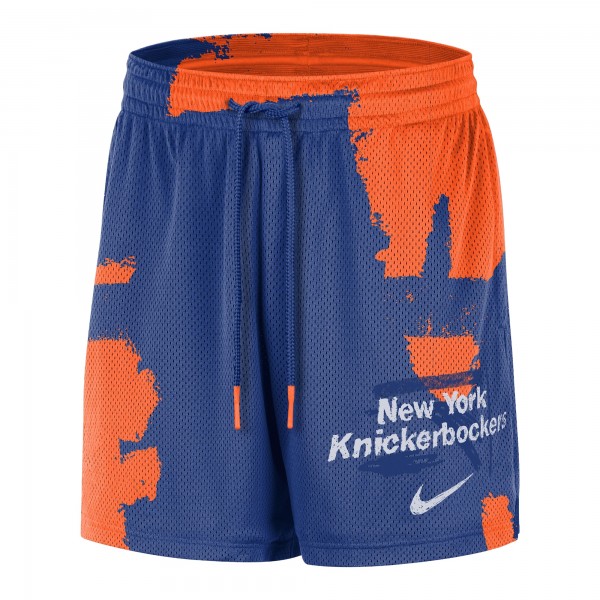 New York Knicks Nike Blue/Orange Courtside Club Dri-FIT Practice Shorts