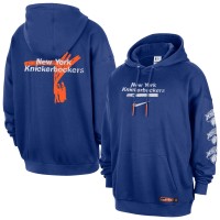 New York Knicks Nike Blue Courtside Club Premium Hoodie
