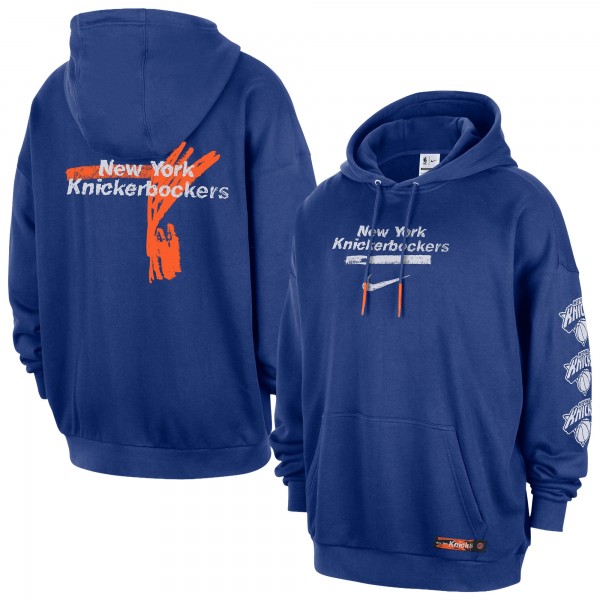 New York Knicks Nike Blue Courtside Club Premium Hoodie