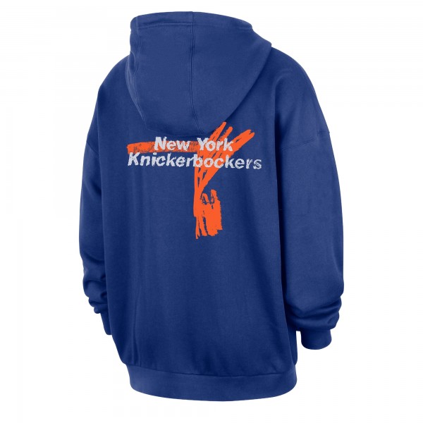 New York Knicks Nike Blue Courtside Club Premium Hoodie
