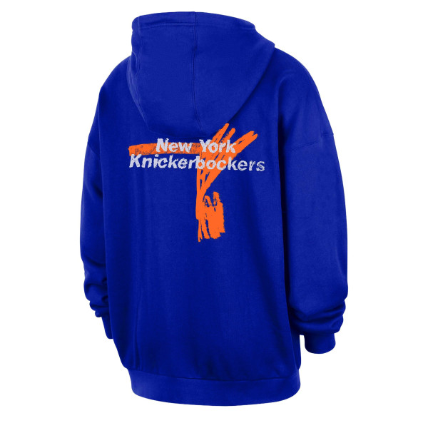 Толстовка New York Knicks Nike Blue Courtside Club Premium