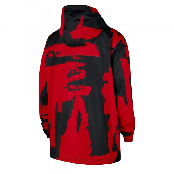 Chicago Bulls Nike Black/Red Courtside Club Premium Woven Full-Zip Hooded Jacket