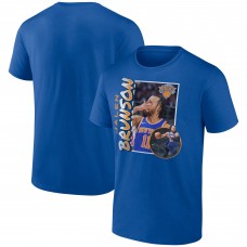 New York Knicks Jalen Brunson Blue 90s Player Graphic T-Shirt