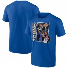 New York Knicks Karl-Anthony Towns Blue 90s Player Graphic T-Shirt