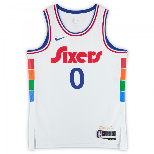 Tyrese Maxey Philadelphia 76ers Autographed Fanatics Authentic White Nike 2024-25 City Edition Swingman Jersey with Mad Max Inscription