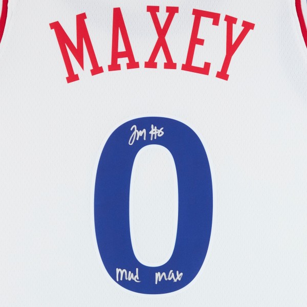 Tyrese Maxey Philadelphia 76ers Autographed Fanatics Authentic White Nike 2024-25 City Edition Swingman Jersey with Mad Max Inscription