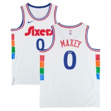 Tyrese Maxey Philadelphia 76ers Autographed Fanatics Authentic White Nike 2024-25 City Edition Swingman Jersey