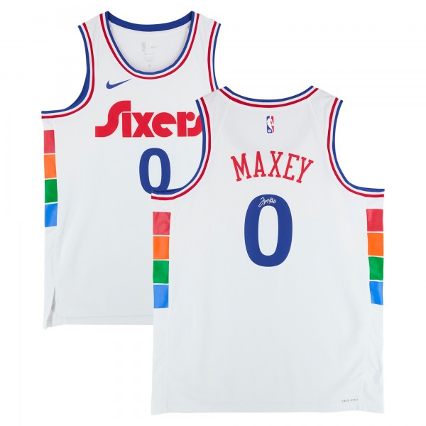 Tyrese Maxey Philadelphia 76ers Autographed Fanatics Authentic White Nike 2024-25 City Edition Swingman Jersey