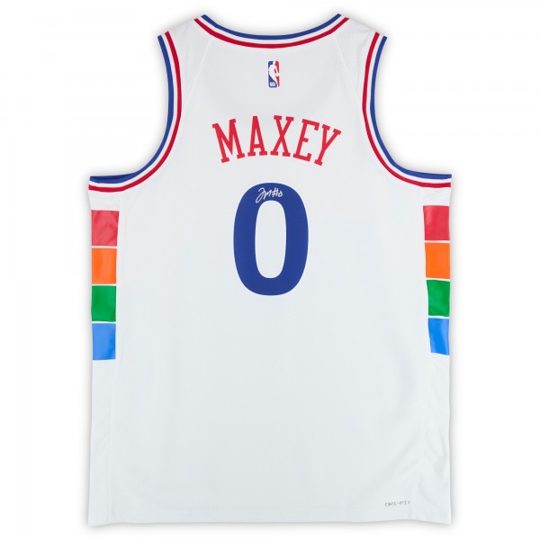 Tyrese Maxey Philadelphia 76ers Autographed Fanatics Authentic White Nike 2024-25 City Edition Swingman Jersey