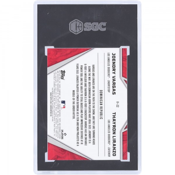 Joendry Vargas & Thayron Liranzo Los Angeles Dodgers 2024 Bowman Chrome Superfractor International Impact #II-22 #1/1 SGC Authenticated 9 Card