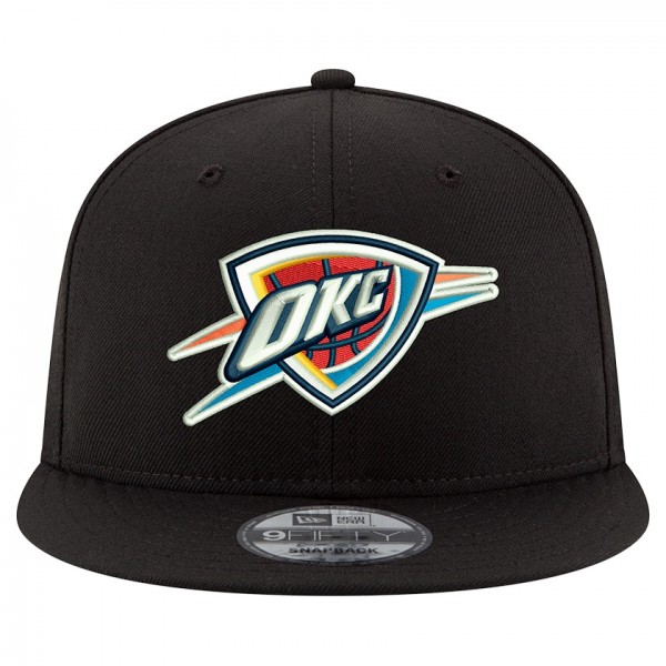 Бейсболка Oklahoma City Thunder New Era Black Core Logo 9FIFTY Snapback