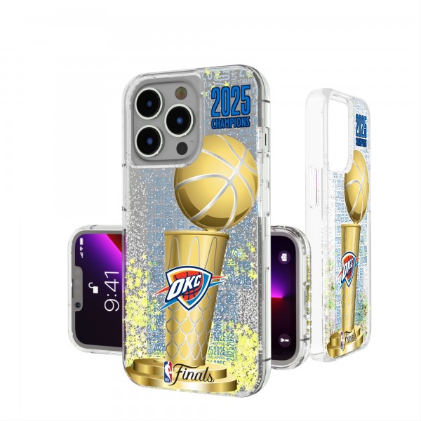 Чехол на телефон Oklahoma City Thunder Keyscaper 2025 NBA Finals Champions iPhone Floating Glitter