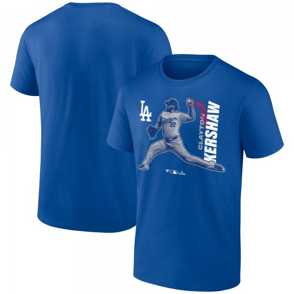 Los Angeles Dodgers Clayton Kershaw Royal Player Graphic T-Shirt