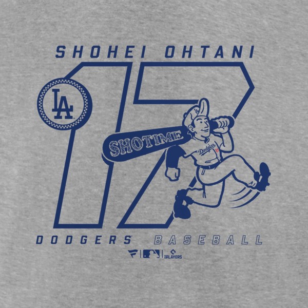 Los Angeles Dodgers Shohei Ohtani Heather Gray Player Graphic T-Shirt