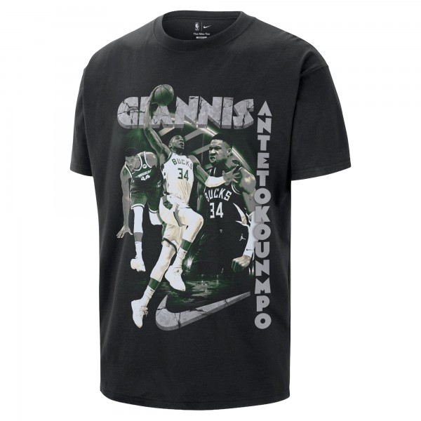 Unisex Milwaukee Bucks Giannis Antetokounmpo Nike Black Athlete T-Shirt