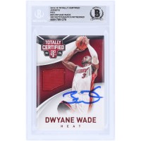 Dwyane Wade Miami Heat Autographed 2014-15 Panini Totally Certified Red GU Relic #35 #/249 Beckett Fanatics Witnessed Authenticated 10 Card