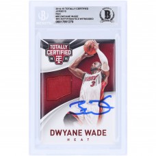 Dwyane Wade Miami Heat Autographed 2014-15 Panini Totally Certified Red GU Relic #35 #/249 Beckett Fanatics Witnessed Authenticated 10 Card
