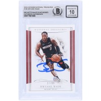 Dwyane Wade Miami Heat Autographed 2018-19 Panini National Treasures #100 #/99 Beckett Fanatics Witnessed Authenticated 10 Card