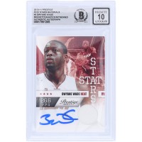 Dwyane Wade Miami Heat Autographed 2010-11 Panini Prestige Stat Stars GU Relic #5 #/249 Beckett Fanatics Witnessed Authenticated 10 Card