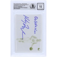 Klay Thompson Golden State Warriors Autographed 2017-18 Panini National Treasures Tremendous Treasures Yellow Printing Plate #TTR-3 #1/1 Beckett Fanatics Witnessed Authenticated 10 Card with Dub Nation Inscription