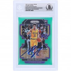Austin Reaves Los Angeles Lakers Autographed 2021-22 Panini Prizm Green Prizm #165 Beckett Fanatics Witnessed Authenticated Rookie Card