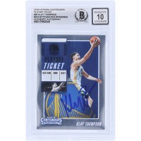 Klay Thompson Golden State Warriors Autographed 2018-19 Panini Contenders Playoff Ticket #96 #/199 Beckett Fanatics Witnessed Authenticated 10 Card