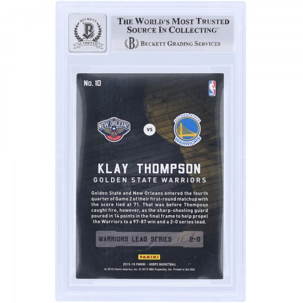 Klay Thompson Golden State Warriors Autographed 2015-16 Panini Hoops Road to the Finals #10 #/2015 Beckett Fanatics Witnessed Authenticated 10 Card