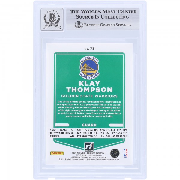 Klay Thompson Golden State Warriors Autographed 2021-22 Panini Donruss Choice Red #73 #/99 Beckett Fanatics Witnessed Authenticated 10 Card