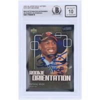 Dwyane Wade Miami Heat Autographed 2003-04 Upper Deck Victory Rookie Orientation #105 Beckett Fanatics Witnessed Authenticated 10 Rookie Card with HOF 23 Inscription