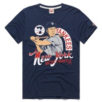 New York Yankees Mickey Mantle Homage Navy Signature Tri-Blend T-Shirt