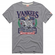 New York Yankees Mickey Mantle Homage Dark Heather Gray Awards Tri-Blend T-Shirt