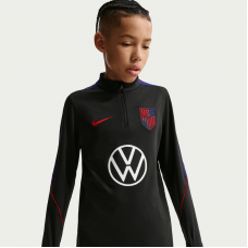 Подростковая USMNT Nike 2026 Strike Dri-FIT Long Sleeve Quarter-Zip Drill Top - Black