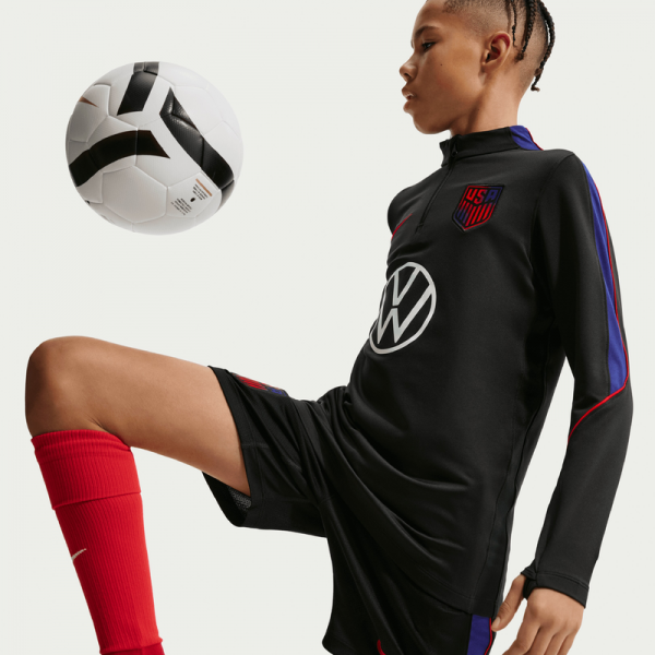 Подростковая USMNT Nike 2026 Strike Dri-FIT Long Sleeve Quarter-Zip Drill Top - Black